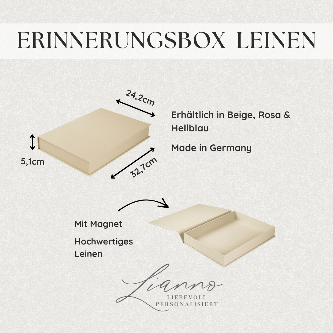 Baby Erinnerungskiste aus Leinen