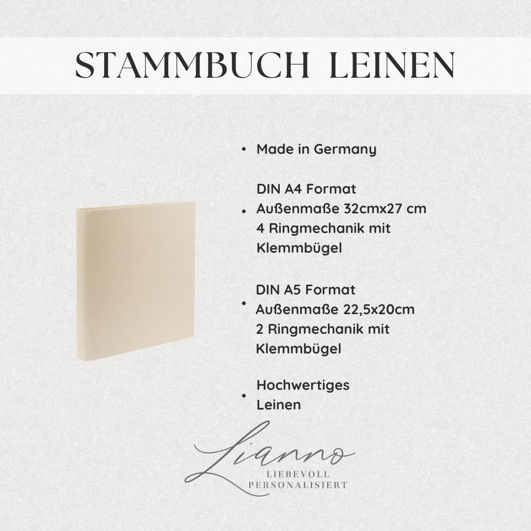 Stammbuch personalisiert aus Leinen