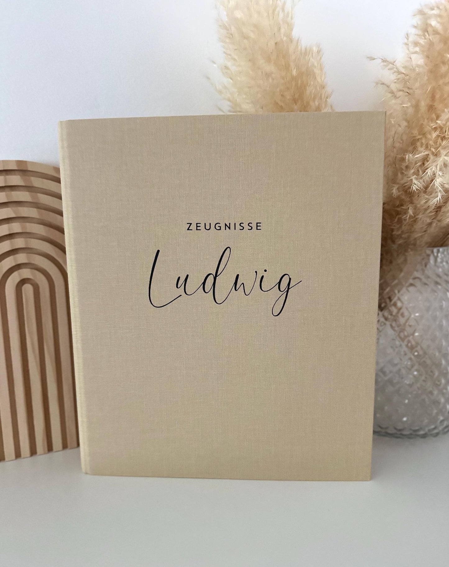 Personalisierte Zeugnismappe aus Leinen | Ordner DIN A4