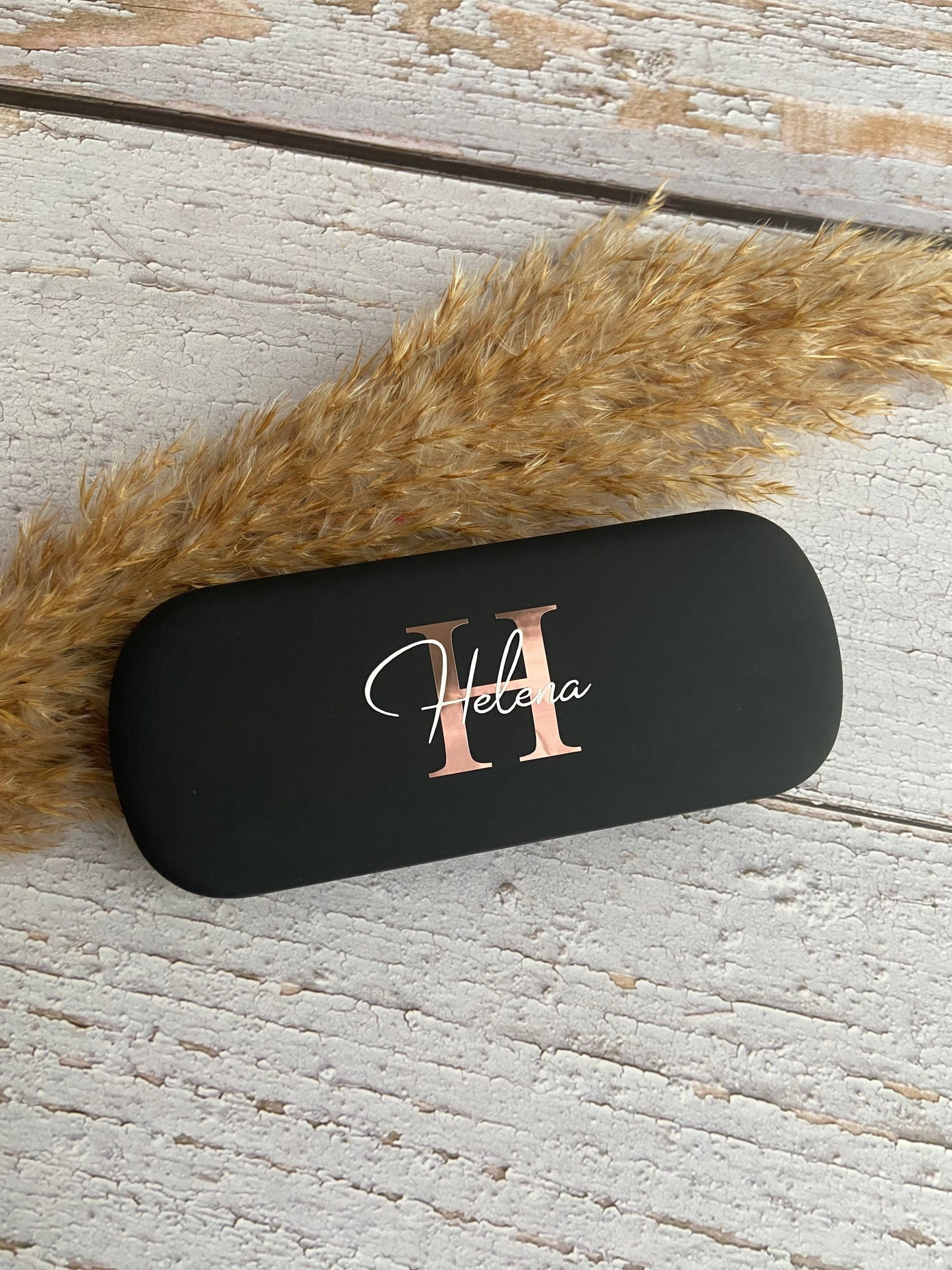 Brillenetui Hartschale mit Name und Initial