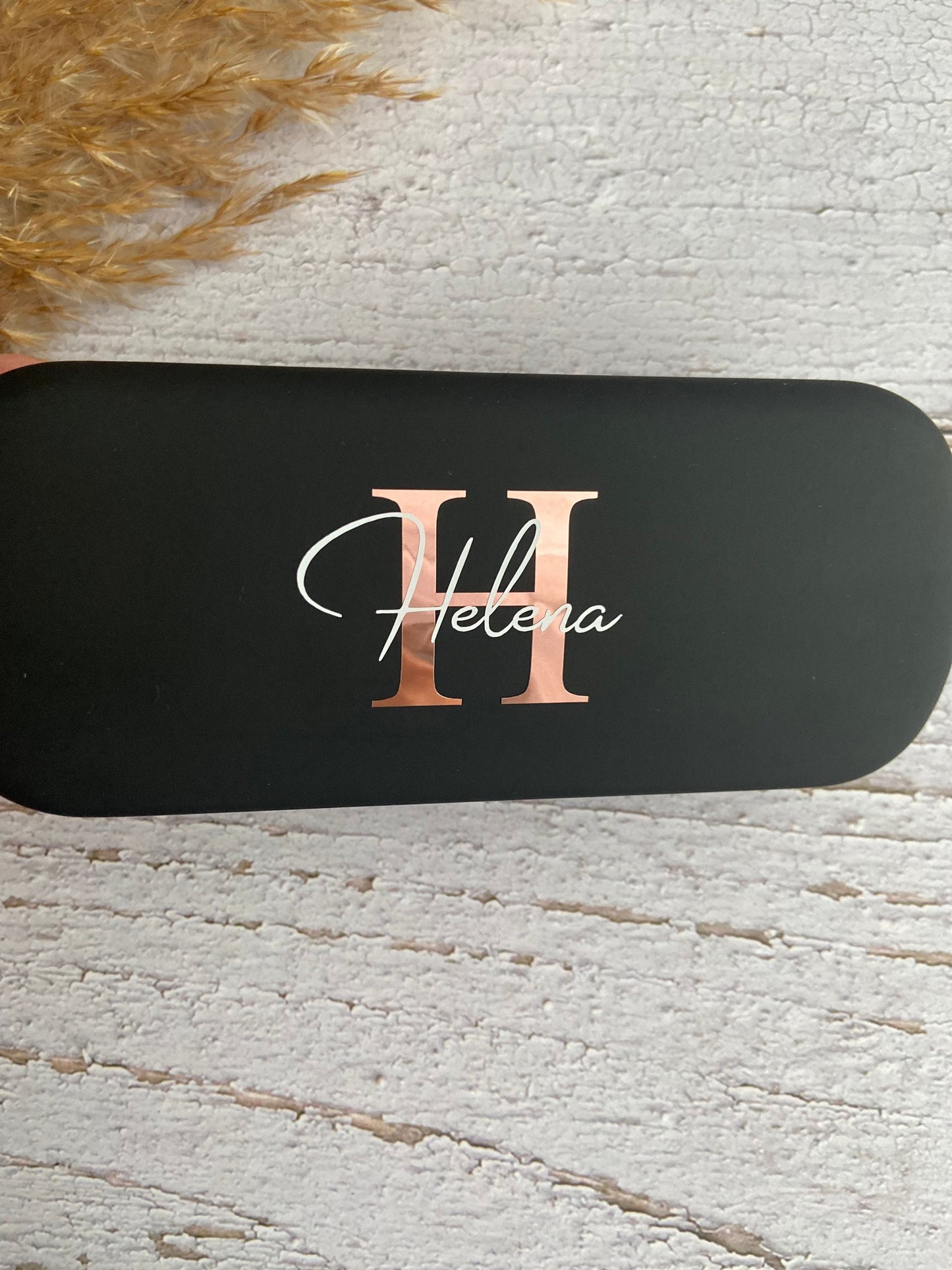 Brillenetui Hartschale mit Name und Initial