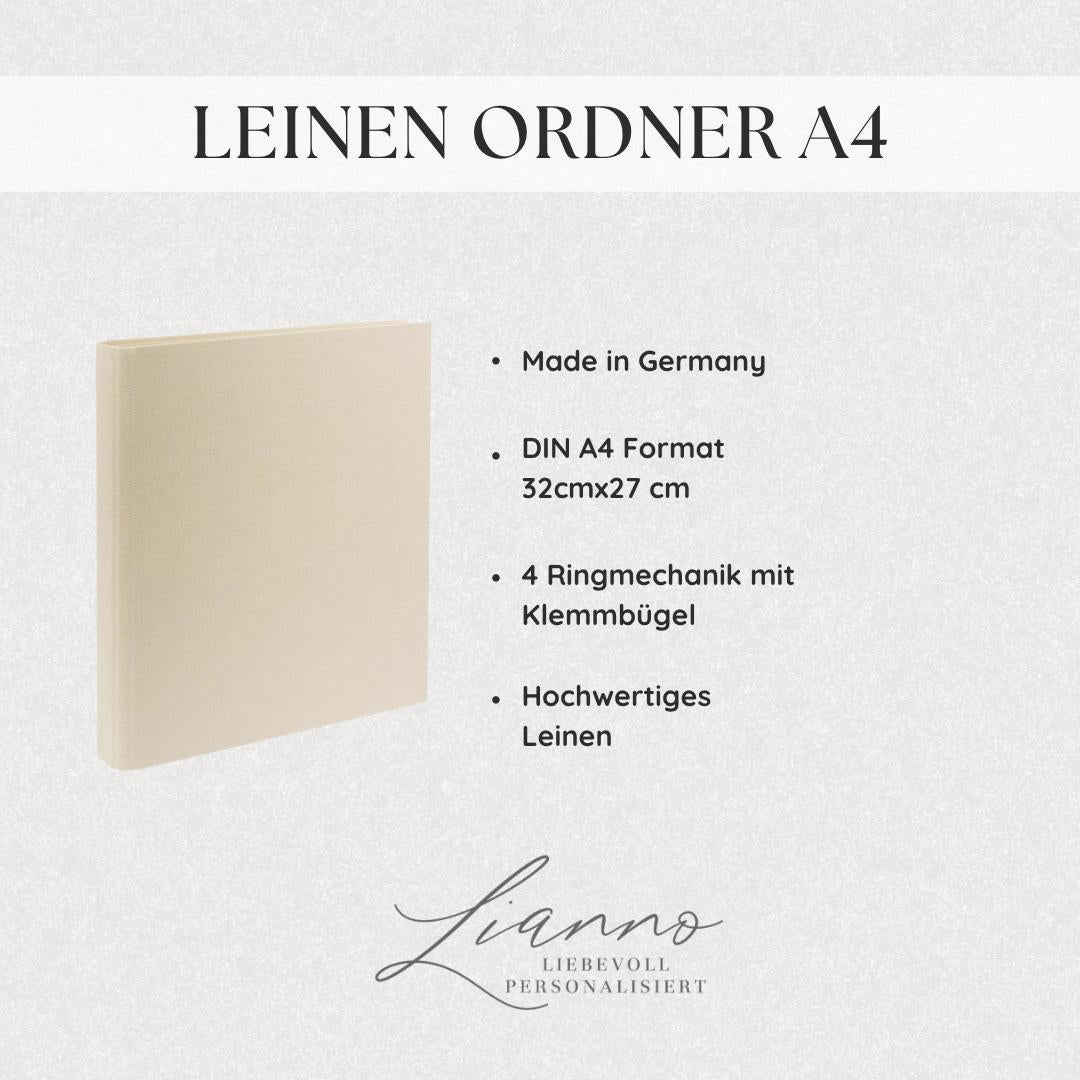 Kinder-Dokumentenmappe aus Leinen personalisert