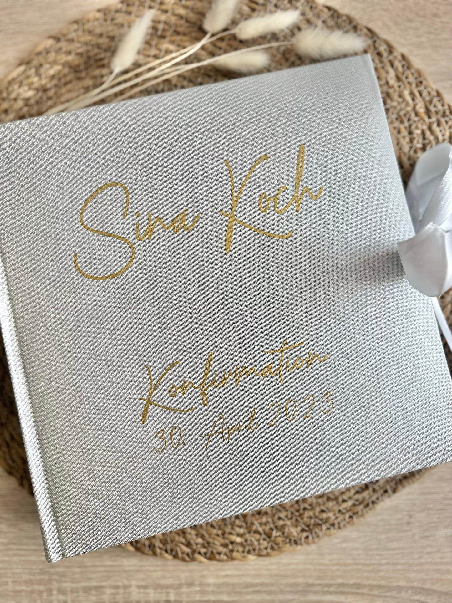 Fotoalbum mit Schleife personalisiert | Konfirmation | Kommunion