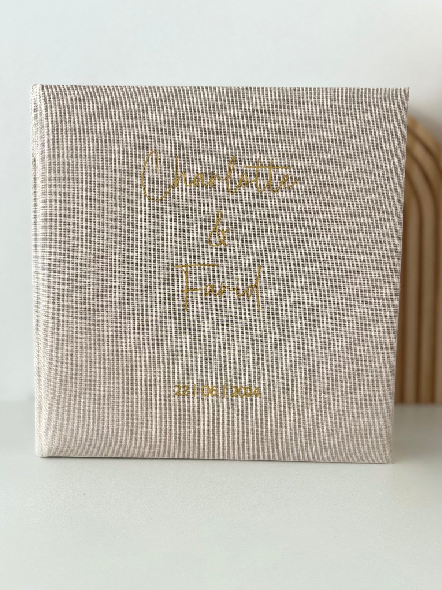 Personalisiertes Fotoalbum Leinen | Namen und Datum