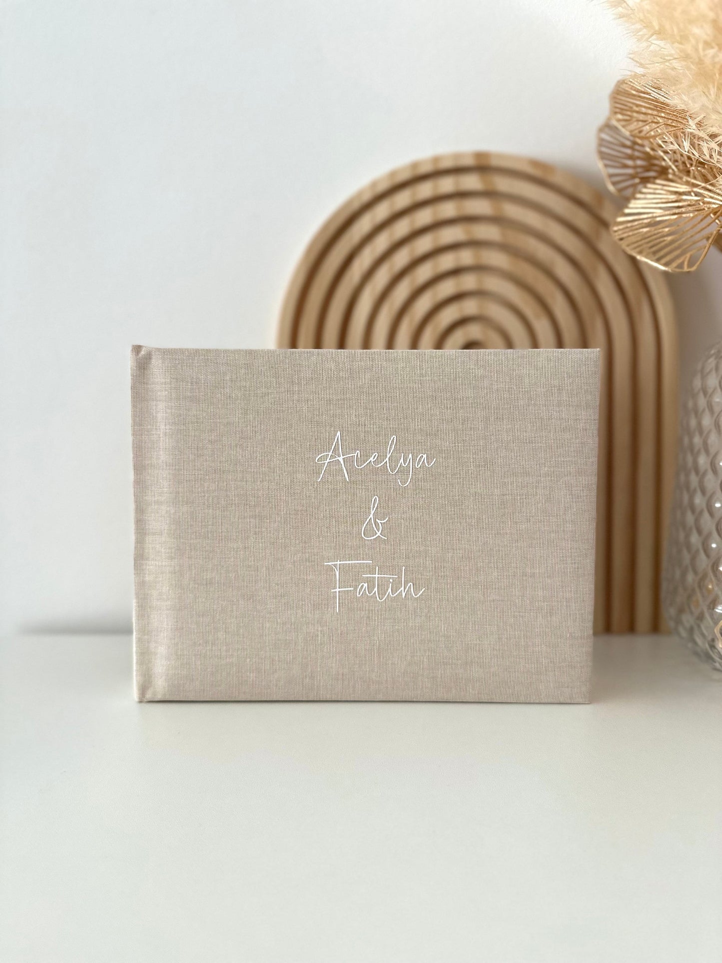 Personalisiertes Fotoalbum Leinen | Namen und Datum