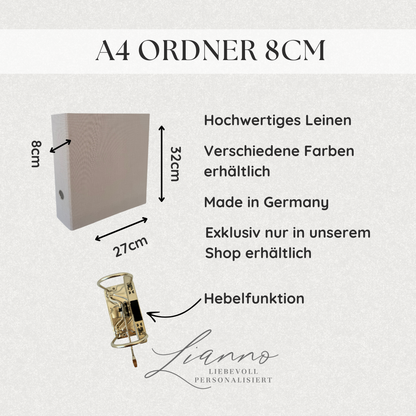 Ordner Leinen 8cm breit