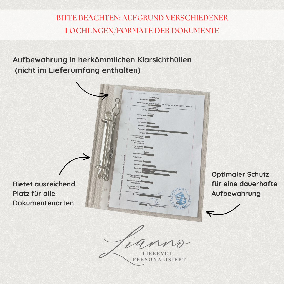 Stammbuch personalisiert aus Leinen