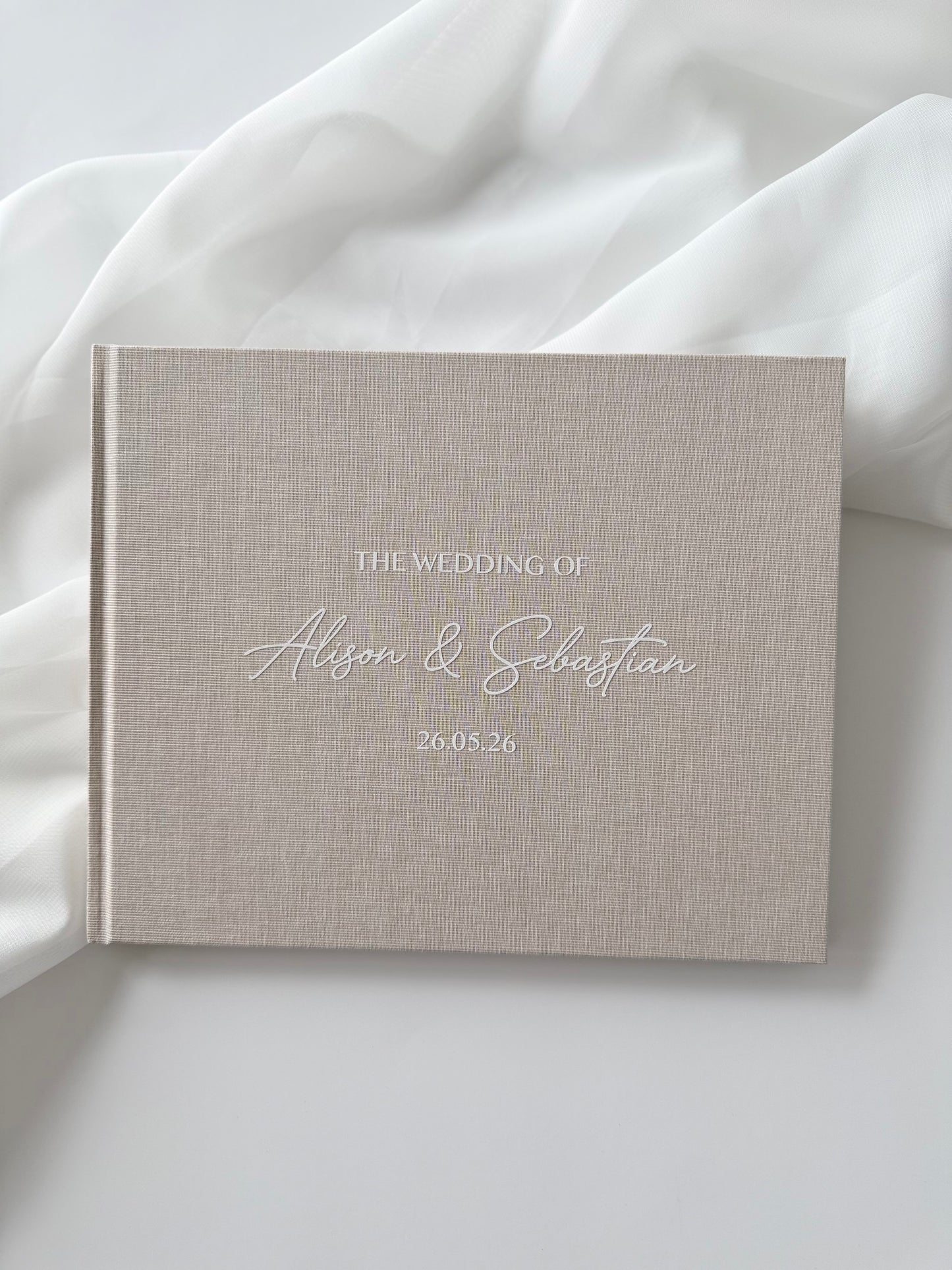 Gästebuch Leinen Hochzeit "THE WEDDING OF"