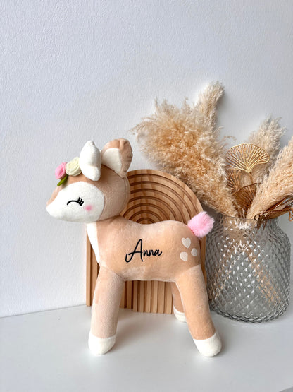 Personalisiertes Kuscheltier Reh oder Einhorn
