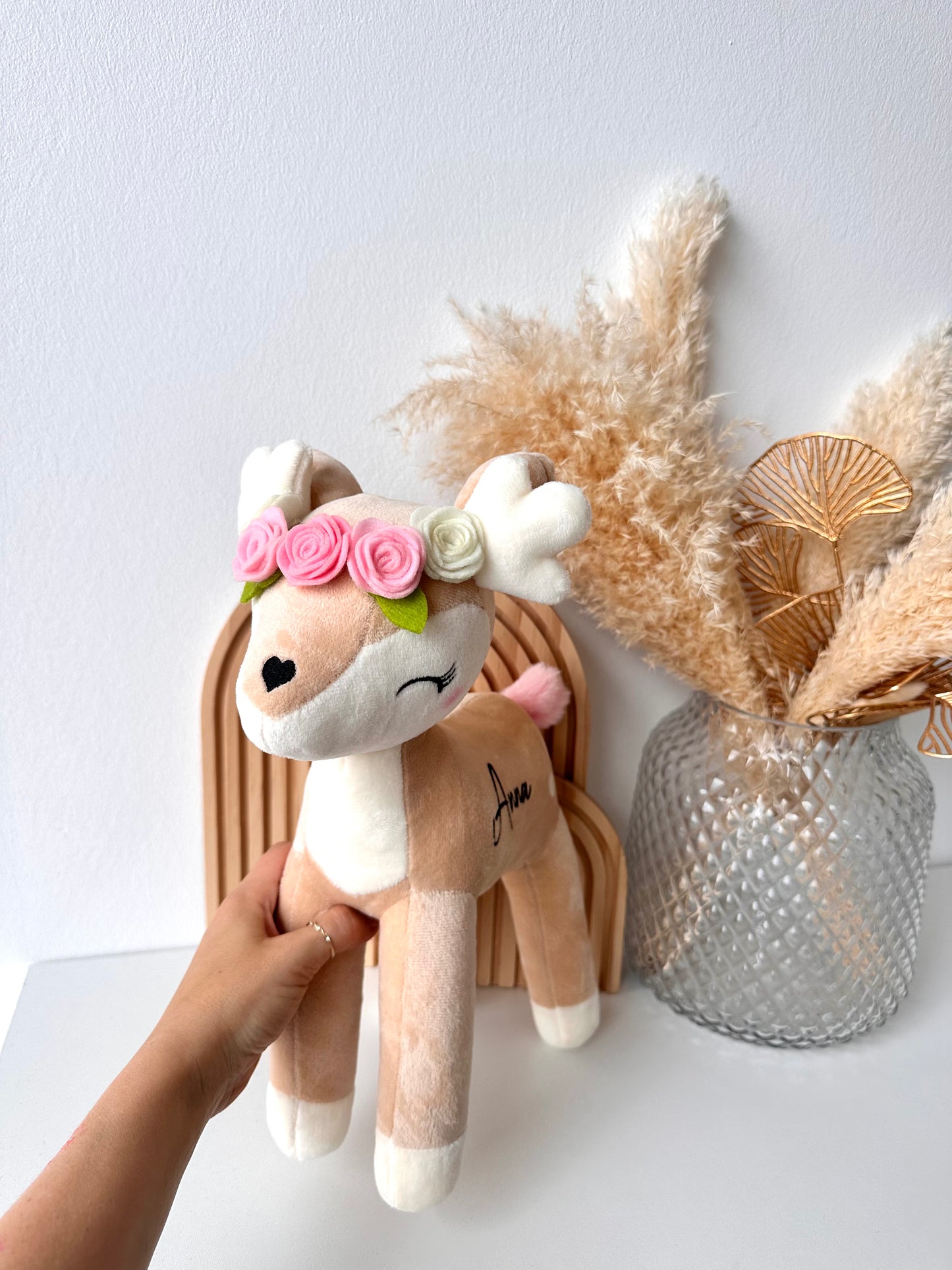 Personalisiertes Kuscheltier Reh oder Einhorn