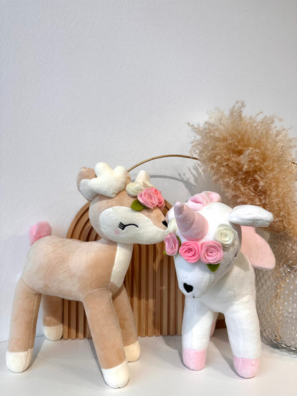 Personalisiertes Kuscheltier Reh oder Einhorn