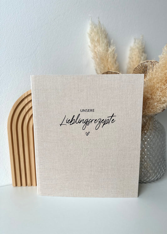Rezept Ordner „Unsere Lieblingsrezepte“ Leinen A4