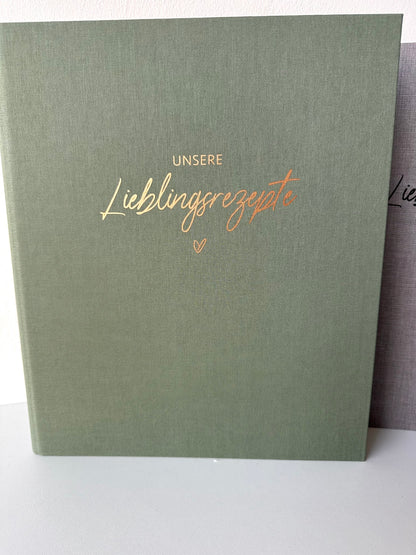 Rezept Ordner „Unsere Lieblingsrezepte“ Leinen A4