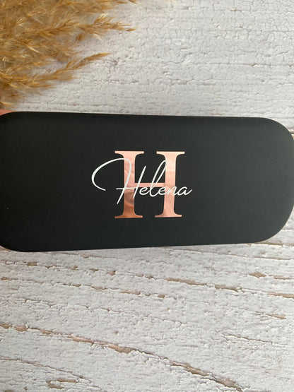 Brillenetui Hartschale mit Name und Initial