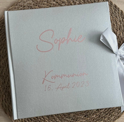 Fotoalbum mit Schleife personalisiert | Konfirmation | Kommunion