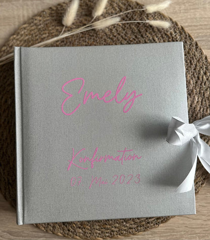 Fotoalbum mit Schleife personalisiert | Konfirmation | Kommunion