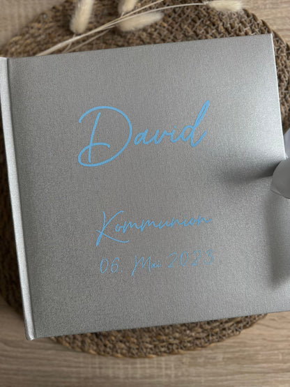 Fotoalbum mit Schleife personalisiert | Konfirmation | Kommunion