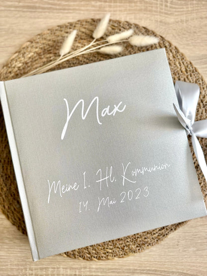 Fotoalbum mit Schleife personalisiert | Konfirmation | Kommunion