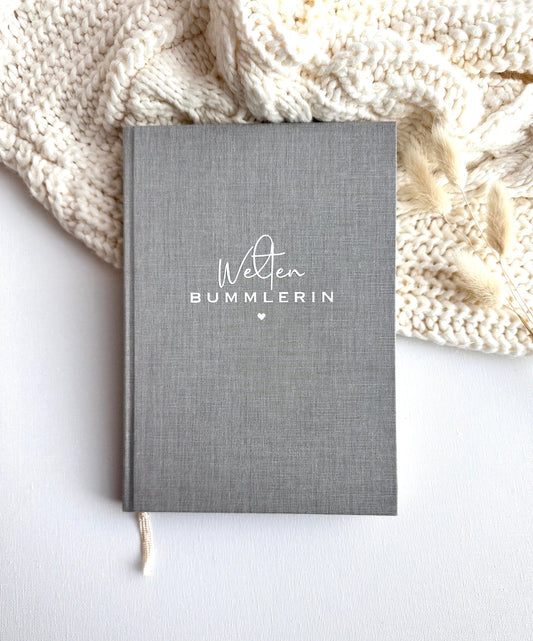 Leinen Notizbuch Weltenbummlerin