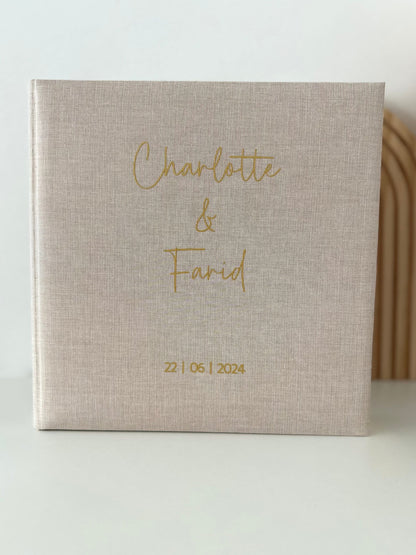 Personalisiertes Fotoalbum Leinen | Namen und Datum