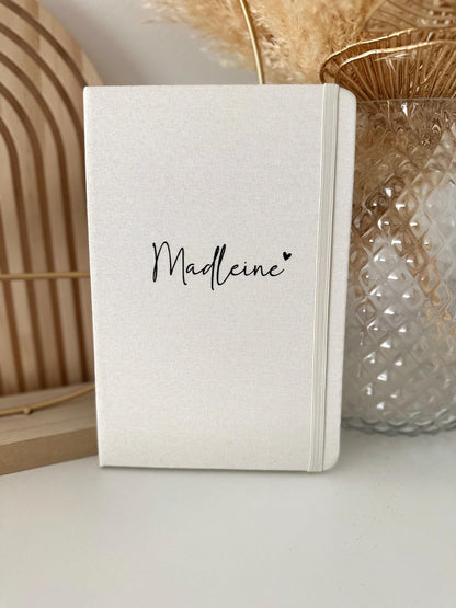 Personalisiertes Notizbuch Name mit Herz