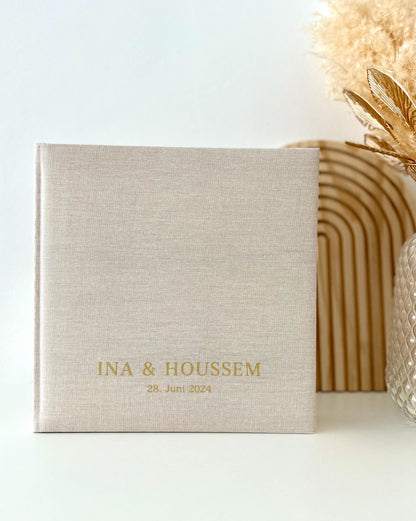 Fotoalbum Leinen personalisiert | Hochzeit